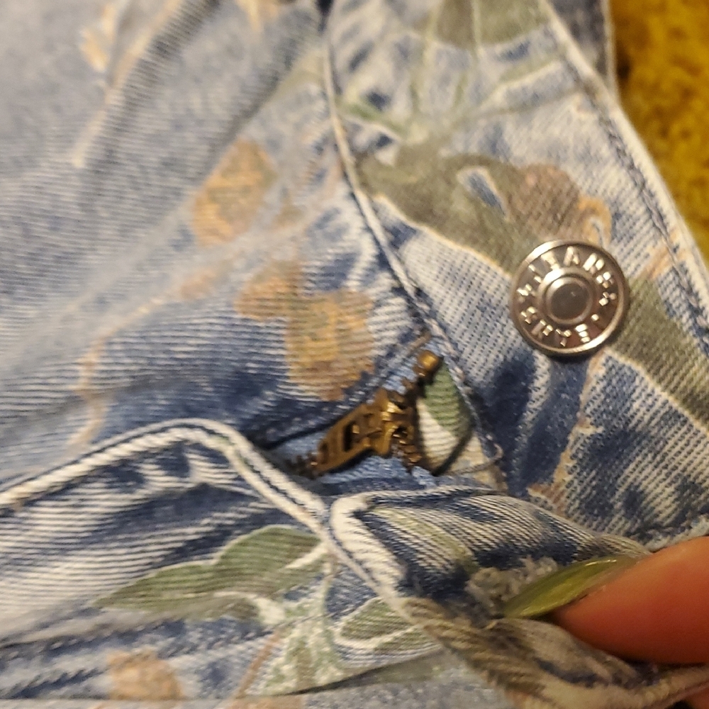 SHEIN Floral Patterned Blue Jeans 10/12 - Picture 6 of 6